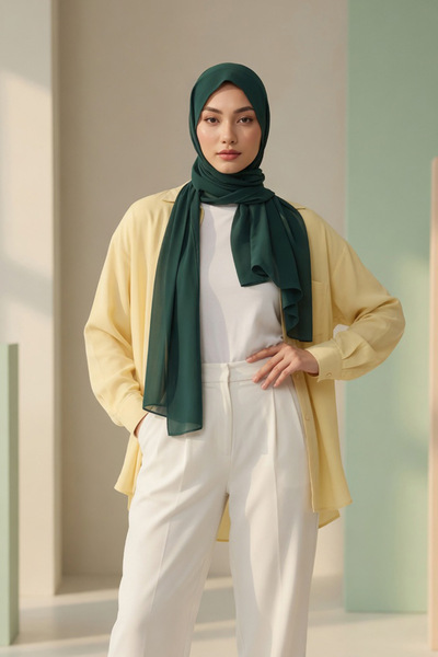 Aisha's Design Şal practic din șifon cu bumbac moale armături interioare, con...