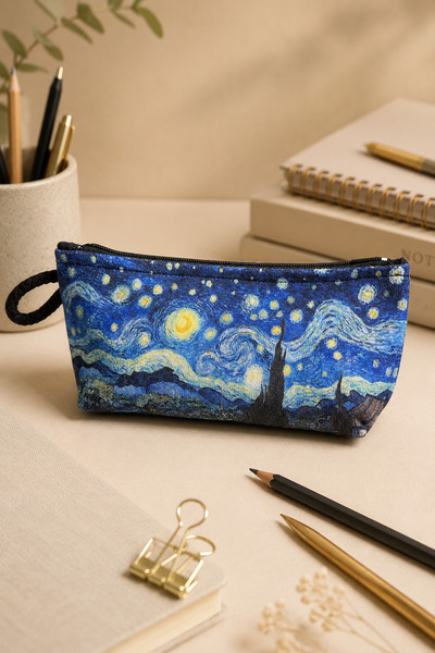Anime Marketi Van Gogh Starry Night Design School Pencil Case or Makeup Bag