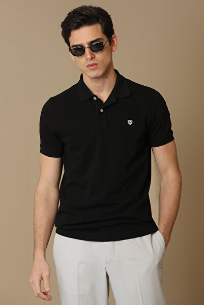Lufian Ανδρικό μπλουζάκι Laon Sports Polo Neck Μαύρο