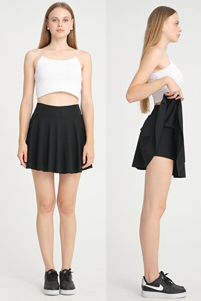 mrmpro Fustă mini cu pantaloni scurți pentru femei, design sportiv cu volane ...