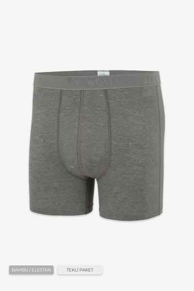 Steve Wolls Boxer din bambus cu picior lung, gri pentru bărbați - 25200
