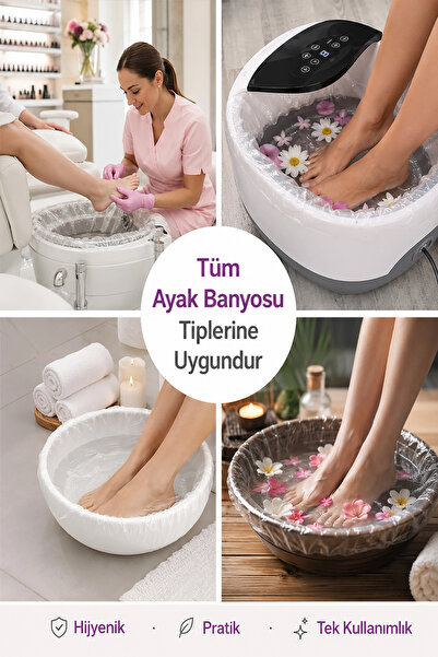 Generic Brand Pedicure Foot Bath Overshoes Disposable Transparent Spa Massage Tub Bag 80X82Cm 100 Pcs.