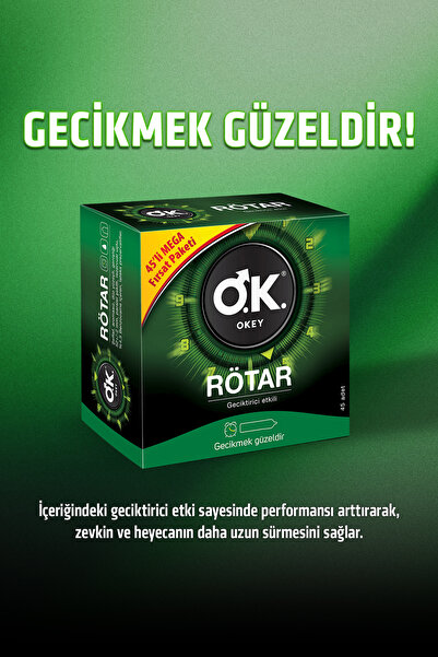 Okey Rötar Geciktiricili 45'li Prezervatif Fırsat Paketi