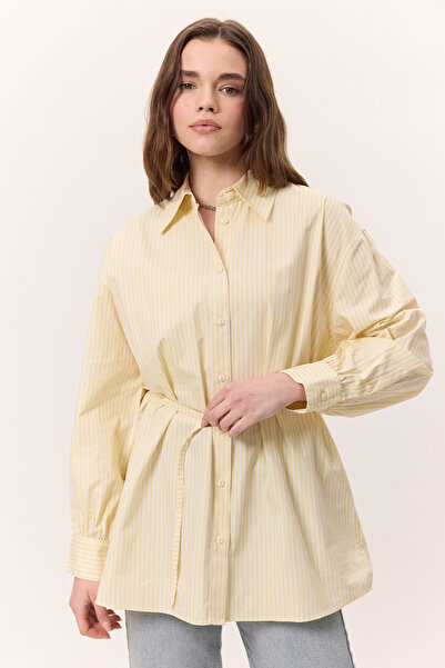 Manuka Striped Belted Shirt Yellow