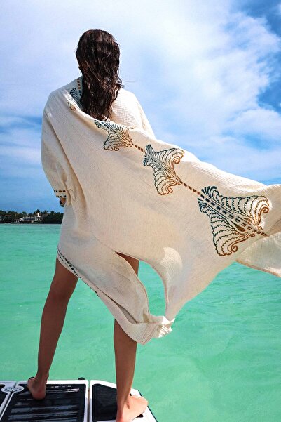 İKİKIZ Crinkle Renkli Kimono