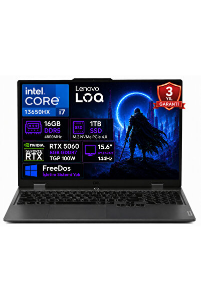 LENOVO LOQ 15IRX10 83JE00JQTR I7-13650HX 16GB DDR5 1TB SSD RTX5060 8GB TGP 10...