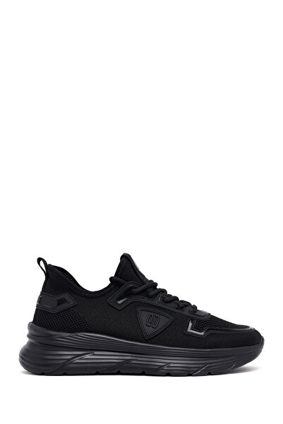 Derimod Zero Erkek Siyah Bağcıklı Kalın Tabanlı Kumaş Sneaker 25SFD69696F