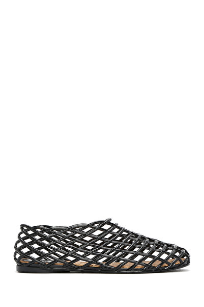 Derimod Γυναικεία Μαύρα Διαφανή Jelly Summer Ballerina Shoes 25SFE4754PV