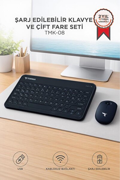 Torima Bluetooth Kablosuz Klavye Mouse Seti TMK08 Siyah