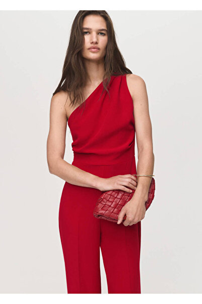 MANGO Woman Drape asimetrik uzun tulum