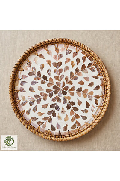 Renesse Home Nairobi El Yapımı Rattan Tepsi 30 cm – Doğal Hasır Sunum Tepsisi...