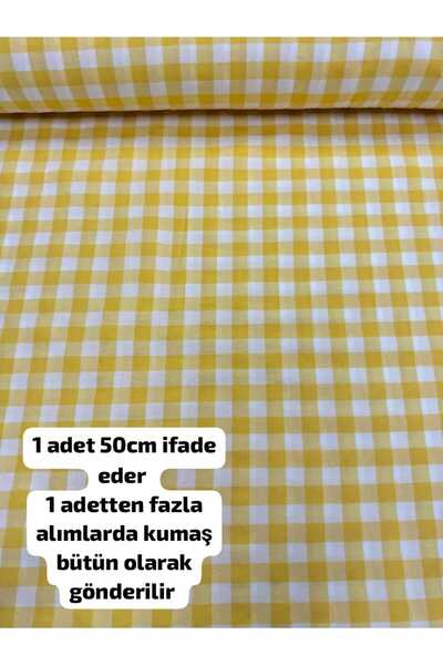 Home Duck kumaş (Sarı kareli 50 x 180 )