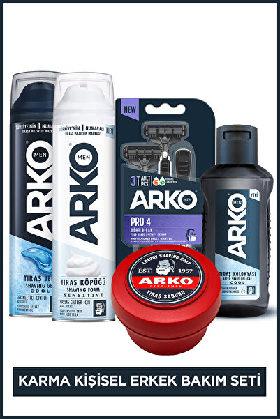 Arko Men Erkek Tıraş Tanişma Paketi (Tıraş Köpüğü,Tıraş Jeli,Tıraş Kolonyası,...