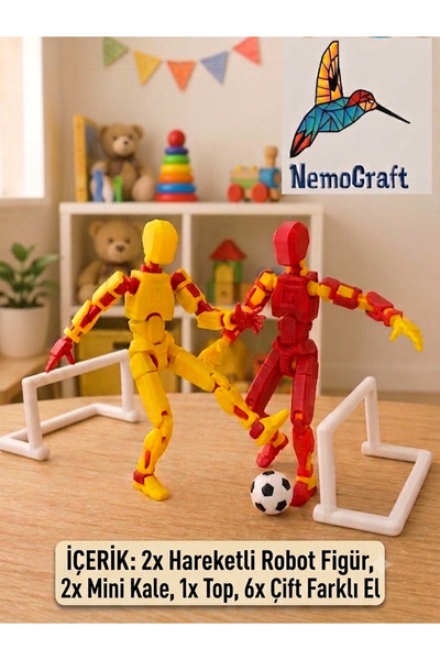 NemoCraft Dummy 13 Hareketli Aksiyon Figürü Seti 2'li - T13 Eklemli Robot Oyu...