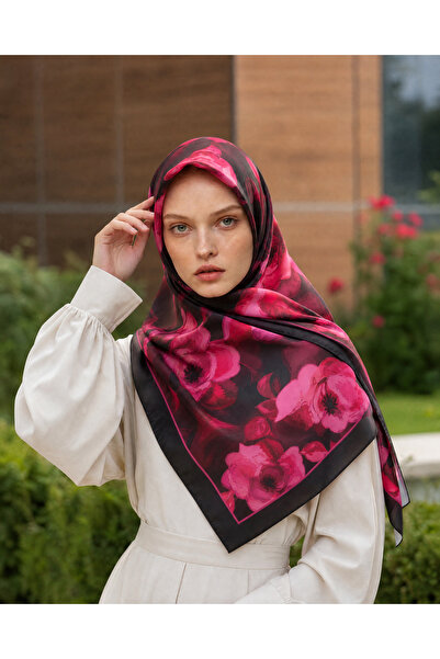 b blueberry italia وشاح حرير بورسا فاخر منقوش