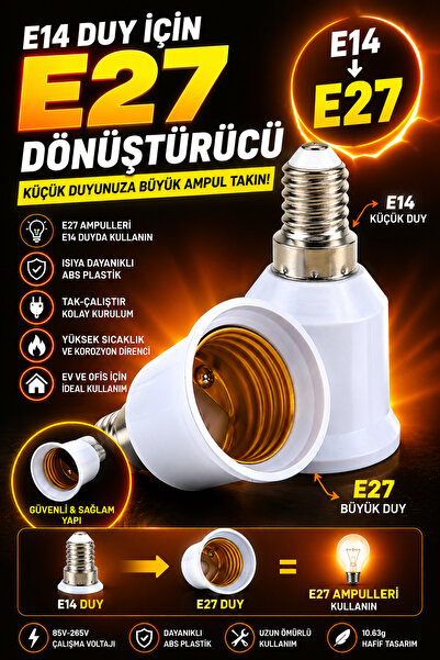 nelerbulurum E27 Ampul E14 Duy Çevirici Adaptör Duy Dönüştürücü