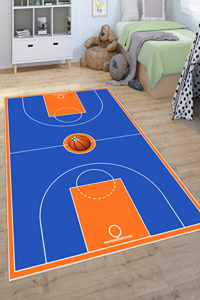 Pelura Halı Basketbol Sahası Desenli Yıkanabilir Kaymaz Taban Çocuk Oyun Halısı