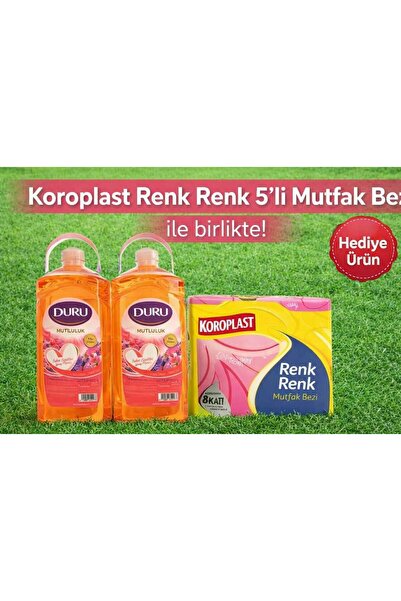 Duru Sıvı Sabun Bahar Çiçekleri 3 litre X 2 Adet /Koroplast 5' li Mutfak Bezi...