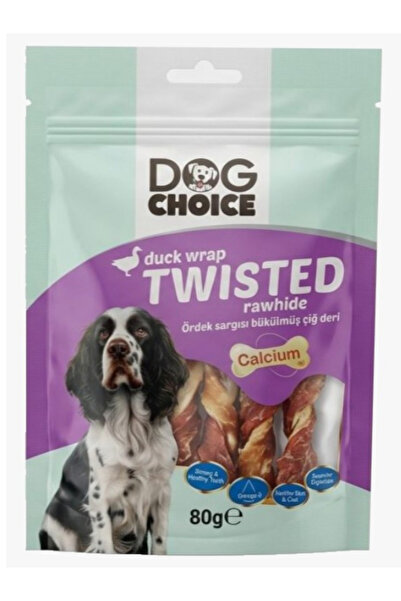 Dogs Choice Dog Choice Ördek Sargı Bükülmüş Çiğ Deri Köpek Ödülü 80Gr X 8 PAKET