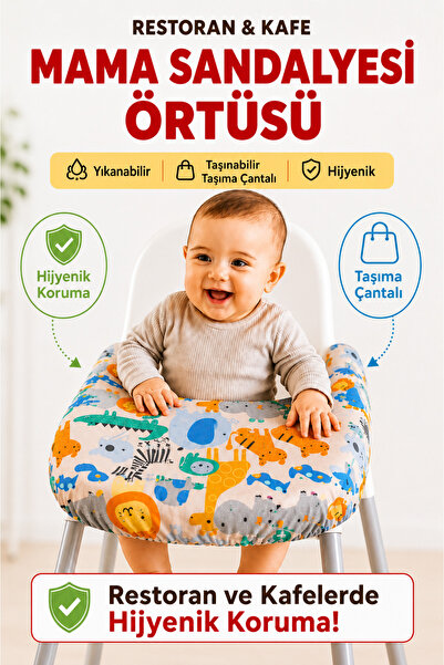 BibKing Mama Sandalyesi Örtüsü Sevimli Hayvanlar Desen