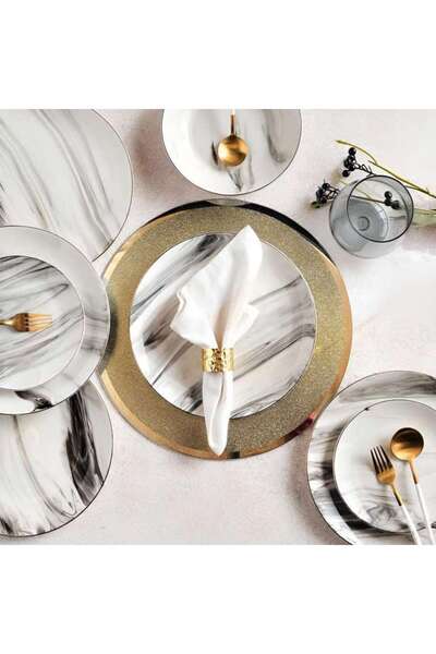 PAN HOME Cadenza 18-piece Porcelain Dinner Set -white