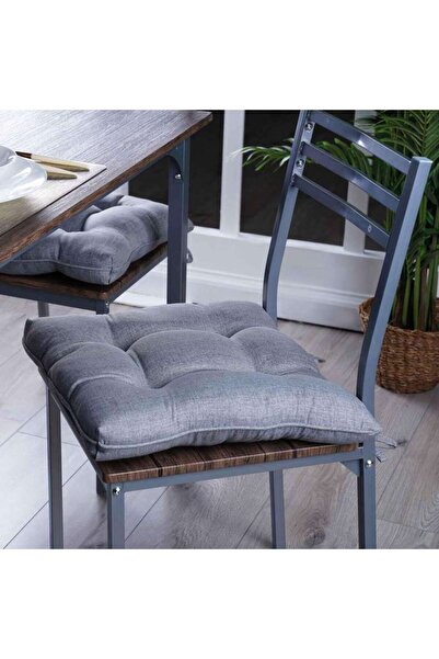 PAN HOME طقم وسائد كراسي ريفا 4 قطع 43x43 سم - رمادي