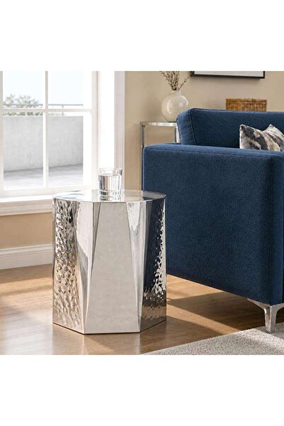 PAN HOME Carmel End Table Polish - Silver