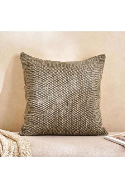 PAN HOME Chunky Linen Handwoven Downfeel Filled Cushion With Wooden Buttons 5...