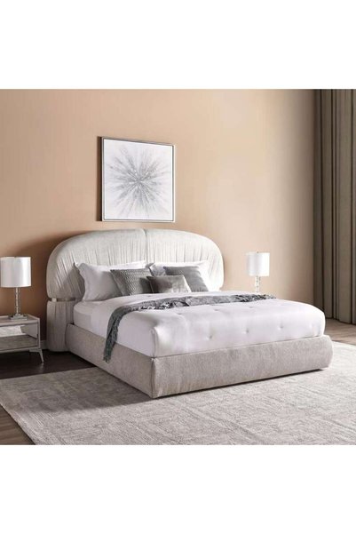 PAN HOME Zoe King Bed 180x200 Cm - Silver