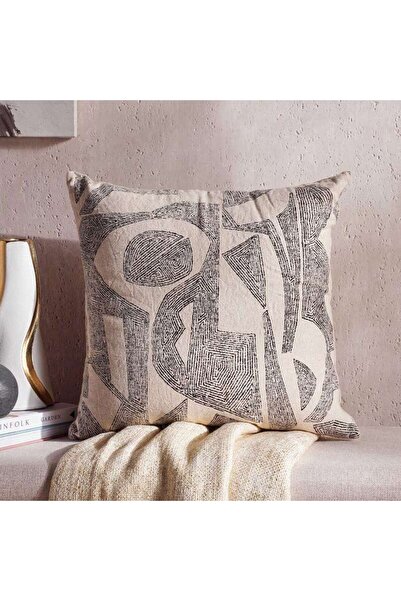 PAN HOME Serene Geo Down Alternative Filled Cushion 50x50cm - Black