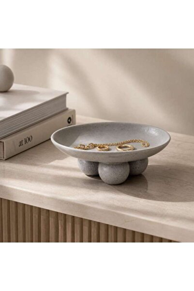 PAN HOME Vail Ceramic Trinket Tray15x5cm - Grey