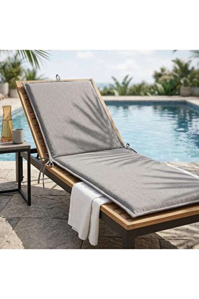 PAN HOME Velora Textured Water Repellant Outdoor Sun Lounger Seat Pad 55x182x...