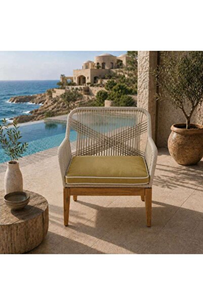 PAN HOME وسادة مقعد بلون الخردل 58x58x5 سم، إغلاق بسحاب، 240 جرام لكل متر مرب...