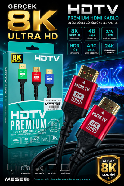IRONSTAR A+ KALİTE 8K 144 HZ HDMI KABLO 1.5 METRE ULTRA AKICILIK