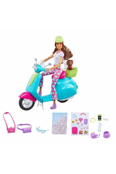 Barbie Eğlenceli Tatil Scooter Ve Aksesuarlar Hgm55