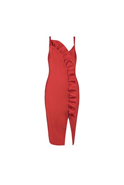 NO BRAND Rochie bandage elegantă - Roșu, XS