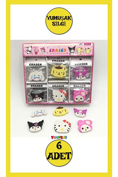 TOYFEST Sanrio Figürlü Yumuşak Silgi - Hello Kitty - Kuromi - My Melody - Cin...