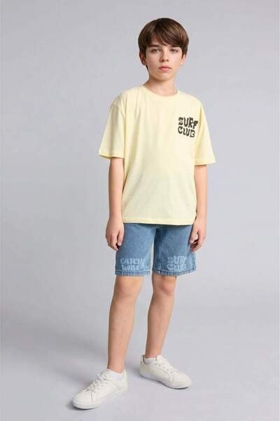 DeFacto 100% Cotton Jean Shorts for Boys H7203A826Hs