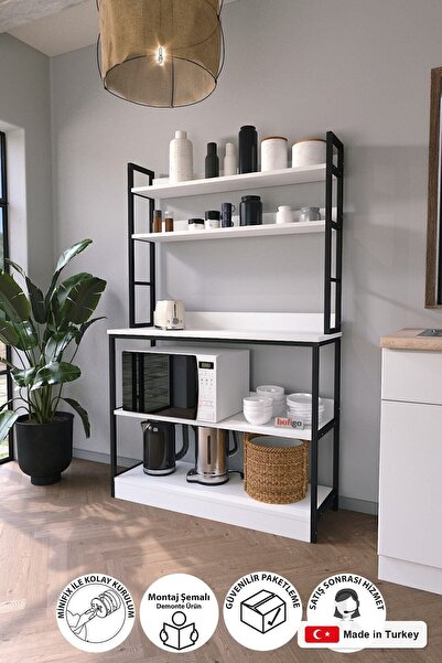 Bofigo Kitchen Stand With Base And 5 Shelves Coffee Corner Kitchen Rack Kitch...