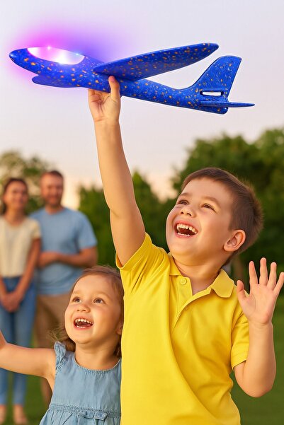 LED Light Foam Giant Launch Aircraft – 45 CM – Single Blue Model