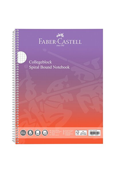 Faber Castell Caiet spiralat A4, 80 de foi, 90g, copertă din carton, Flow Fab...