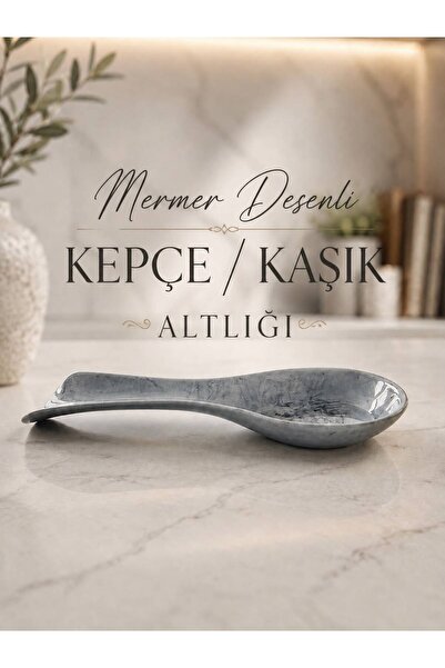 Okyanus Home Mermer Desen Kepçe Kaşık Altlığı