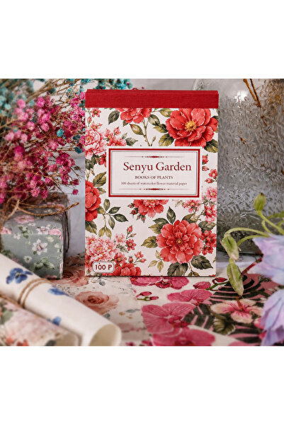 SF SCRAPBOOK KIRTASİYE 100 Sheets Vintage Floral Themed Scrapbook Paper Pad |...