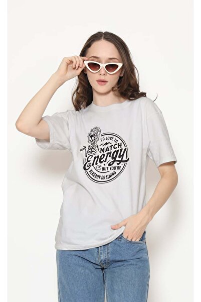 buzagi tasarım ürünleri Sarkastik Regular Fit Unisex White T-Shirt