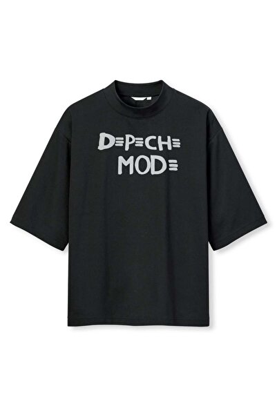 buzagi tasarım ürünleri تي شيرت Depeche Mode ذو طباعة رقمية كبيرة الحجم باللو...