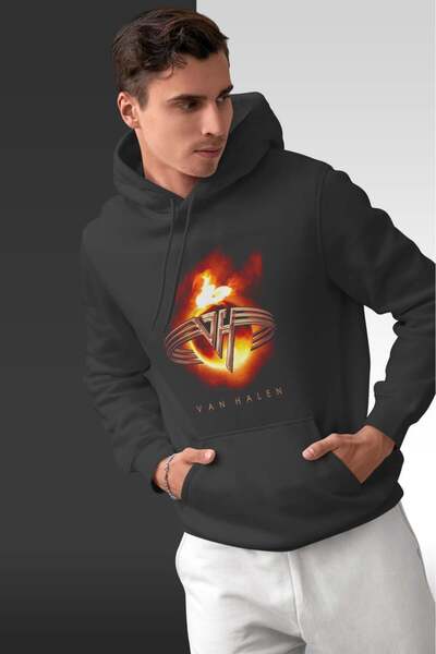 buzagi tasarım ürünleri Van Halen Oversize Hooded Unisex Sweatshirt