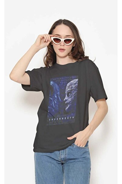 buzagi tasarım ürünleri Code Orange Digital Print Regular Fit Black Unisex T-...