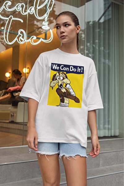 buzagi tasarım ürünleri Sarcastic Oversize Unisex White T-Shirt