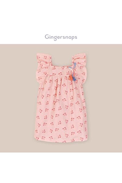 Gingersnaps Girls' Long Wool Dress with Seven Openings