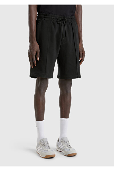 United Colors of Benetton Schwarze Herren-Bermudashorts aus 100 % Baumwolle m...